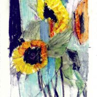 Preliminary Sketch for Tournesols - Watercolour Pencils 12 x 9 cm Preliminary Sketch for Tournesols