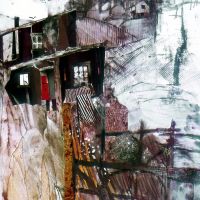 Small House in the Dales - Watercolour, Monoprint & Collage 59 x 42 cm Small House in the Dales