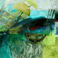 Summer French Greens - Watercolour & Mixed Media 43 x 59 cm Summer French Greens